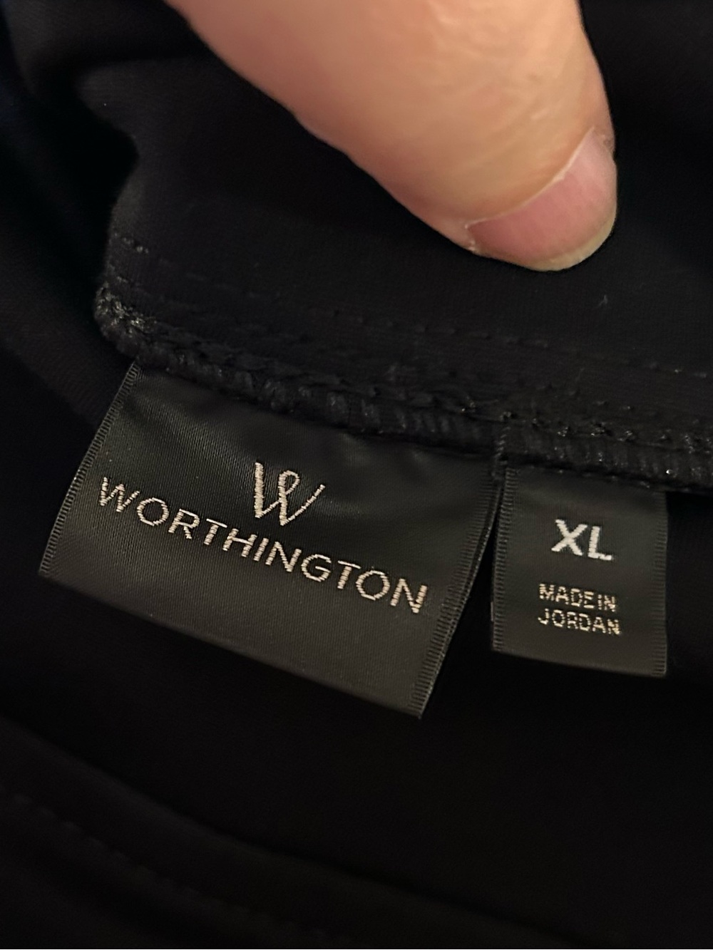 Worthington XL Black Ponte Stretch Pencil Skirt w/Front Slit NWT - Picture 3 of 6